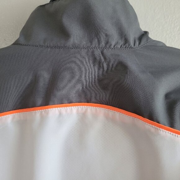 Nike Dri-Fit Gray White Orange Lined Full Zip Windbreaker Mens Medium - Picture 5 of 10